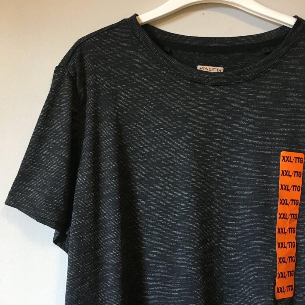 NWT Mondetta Performance Driven Athletic Tee XXL Dark Heathered Grey, White NEW - Picture 4 of 15